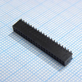 DS1065-05-2X20S8BSXB, (PBD1.27-40 2X20 SMD), Гнездо на плату 2х20 контактов, шаг 1.27мм, SMT, высота 4.40мм