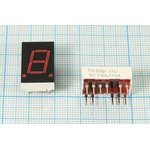 Светодиодный дисплей красный, 7 сегментов, 1 разряд, высота 10 мм, 1100 мкд, HP5082-7751; №5232 R СД