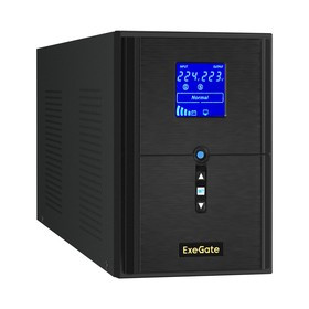 EX295983RUS, ИБП (инвертор, синус, для котла) ExeGate SineTower SN-2000.LCD.AVR. 3SH.1C13.RJ.USB 2000VA/1600W, чистая синусоида, LCD дисплей