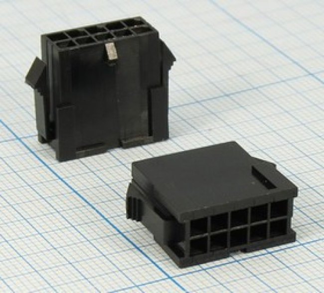 Разъем питания MF3 розетка , контакты 2x 5, шаг P3.0, монтаж на блок, MF3-2x05M, 10P