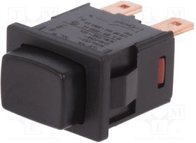 1683.1201, Pushbutton Switch OFF-(ON) 1NO Panel Mount Black