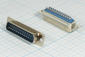 Разъем D-SUB вилка, контакты 25P, на кабель, DB-25M Разъем D-SUB вилка, контакты 25P, на кабель, DB-25M