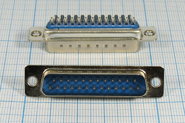 Разъем D-SUB вилка, контакты 25P, на кабель, DB-25M Разъем D-SUB вилка, контакты 25P, на кабель, DB-25M