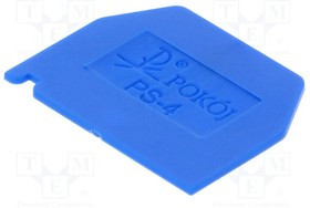 PS-4-BU, Концевая планка, ZG-G2.5, ZG-G4, синий, Шир: 1мм, полиамид