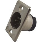 703-0400, 4 Way Panel Mount XLR Connector, Male, Silver Plated Contacts, 50 V ac