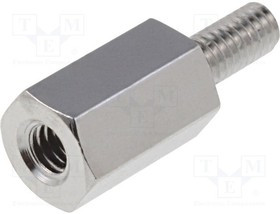 TFM-M2.5X8/DR212, Дистанцирующая стойка с резьбой, внутренняя резьба M2,5, расстояние между платами 8мм, латунь