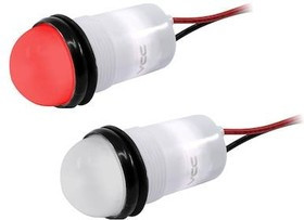 PML50SRFVW, LED Panel Mount Indicators 780mcd Semi Dome Red Flex Wire