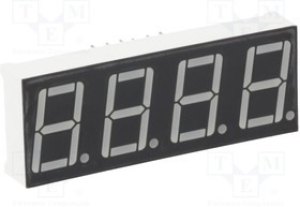 KW4-561AVB, Дисплей: LED; 7-сегментный; 14,2мм; 0,56"; II.зн: 4; красный; анод