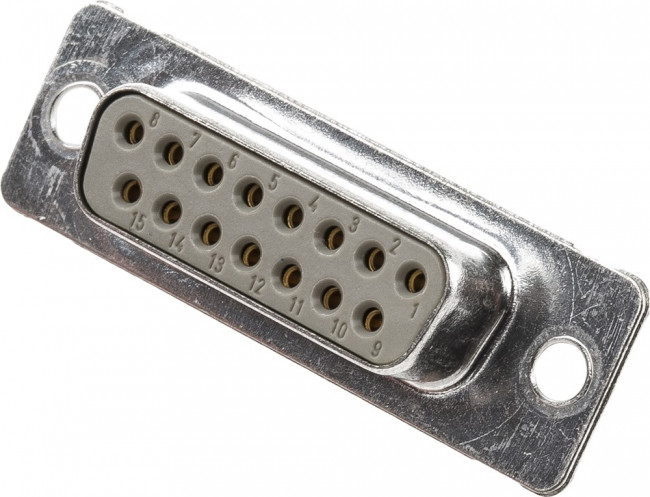 013522, TMC 15 Way Panel Mount D-sub Connector Socket 013522, TMC 15 Way Panel Mount D-sub Connector Socket