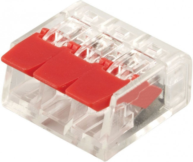 Универсальная компактная клемма 3-проводная STEKKER, LD221-413, 100шт в упак., 32394 Универсальная компактная клемма 3-проводная STEKKER, LD221-413, 100шт в упак., 32394