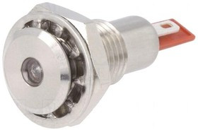 DX0505/RD/12, LED Panel Mount Indicators Red LED Indicator 2.8mm Tab 12 Volt