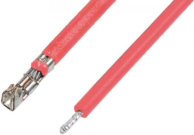 214921-2122, Pre-Crimped Lead, Pico-Blade Female - Bare Ends, 150mm, 28AWG