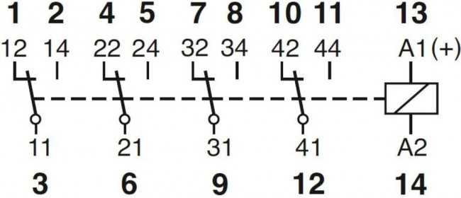 Промежуточное реле C4-A48/DC24V PN92160 Промежуточное реле C4-A48/DC24V PN92160