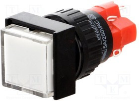 V16F-11Z-W, Переключатель: кнопочный, Пол: 2, SPDT, 3A/250ВAC, 2A/24ВDC, ON-ON