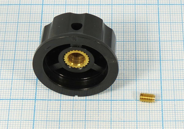 Ручка, внутренний диаметр d6,3, размер 33x16,3, пластик, черный/металл, винт, CF