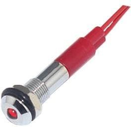 FL1M-6SW-1-R12V, LED Panel Mount Indicators LED RED 6MM NUT 12VAC/DC