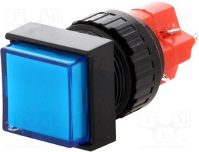 V16F-11Z-B, Переключатель: кнопочный, Пол: 2, SPDT, 3A/250ВAC, 2A/24ВDC, ON-ON