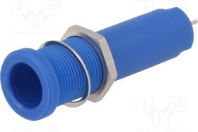 HSEB3125LNI-BL, Гнездо, "банан" 4мм, 16А, 6000В, синий, никелированные, на панель