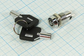 Переключатель замковый, 0.5А, OFF-ON, d12мм, аналог [KS-03-101]; №9780 ПКлюч\2P\0,5\ OFF-ON\d12\E-43