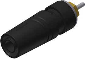 972360700, Black Female Banana Socket, 4 mm Connector, Solder Termination, 24A, 1000V ac/dc, Gold