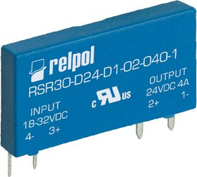 RSR30-D24-D1-02-040-1, Реле полупроводниковое, Uупр 18-32ВDC, Iупр.макс 7,7мА, 2А, 4г