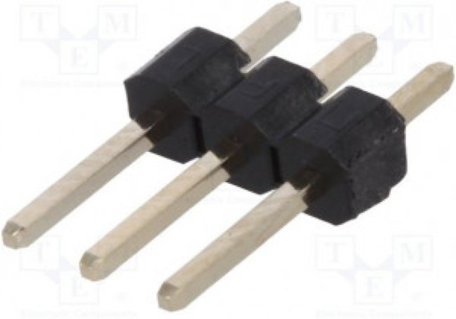 DS1021-1x3SF11-B, штыри на плату однорядные шаг 2.54мм / PLS-03 (DS1021-1x3SF11-B)