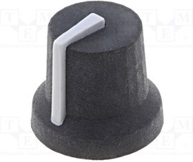 K87MBR-B6DGRY, Ручка, с указателем, резина,пластик, dоси: 6мм, d16,8x14,5мм