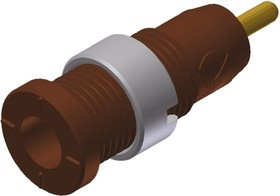 975459705, Brown Female Banana Socket, 2mm Connector, Solder Termination, 10A, 1000V ac/dc, Gold 975459705, Brown Female Banana Socket, 2mm Connector, Solder Termination, 10A, 1000V ac/dc, Gold