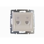 RAIN Розетка телефонная 2-ая евро жемчужно-белый перламутр 703-3088-138