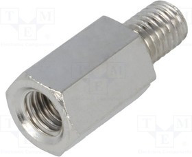 TFM-M5X12/DR218, Дистанцирующая стойка с резьбой, 12мм, Внутр.резьба: M5, латунь