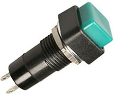PBS-12B green (SPA-103B4) (PSW1), Кнопка зеленая без фиксации (250В 1А)