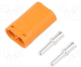 LCB30-M, Plug; DC supply; LC; male; PIN: 2; for cable; soldering; orange; 20A