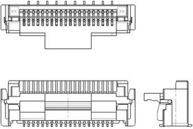 046251016010846+, FFC &amp; FPC Connectors 0.5mm Pitch 16pos Vert Flip Lock Au