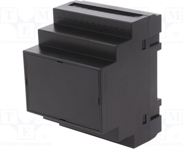 Z108 ABS V0, Корпус на DIN-рейку, Y 90мм, Х 70мм, Z 65мм, ABS, черный, UL94V-0