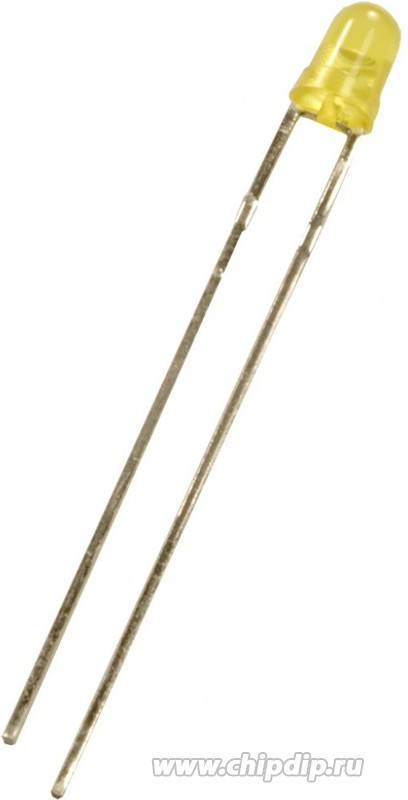 L-934YD (L-7104YD), Светодиод желтый 60° d=3мм 15мКд 588нМ