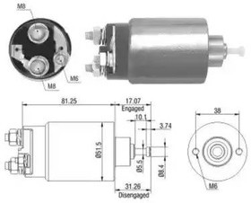 46082, 46082M_реле втягивающее!\ Mazda, Ford Fiesta/Ka 1.0/1.3/Escort/ Focus/Mondeo 1.8/2.0 96-02