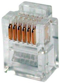 TWT-PL12-6P6C/100, Коннектор телефонный RJ-12 6P6C для розетки, 100 шт. в упак. PL12-6P6C/100