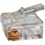 TWT-PL12-6P6C/100, Коннектор телефонный RJ-12 6P6C для розетки, 100 шт. в упак. PL12-6P6C/100