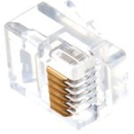 TWT-PL12-6P6C/100, Коннектор телефонный RJ-12 6P6C для розетки, 100 шт. в упак. PL12-6P6C/100