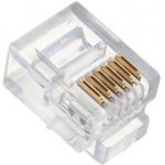 TWT-PL12-6P6C/100, Коннектор телефонный RJ-12 6P6C для розетки, 100 шт. в упак. PL12-6P6C/100