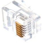 TWT-PL12-6P6C/100, Коннектор телефонный RJ-12 6P6C для розетки, 100 шт. в упак. PL12-6P6C/100