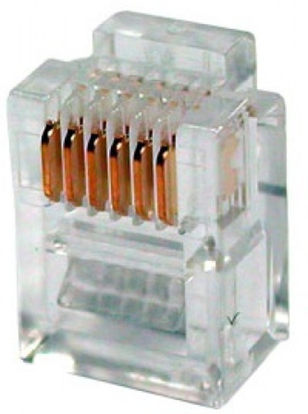 TWT-PL12-6P6C/100, Коннектор телефонный RJ-12 6P6C для розетки, 100 шт. в упак. PL12-6P6C/100