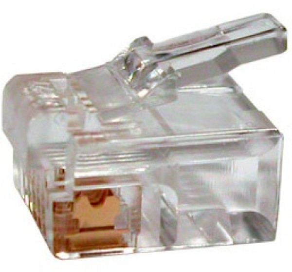 TWT-PL12-6P6C/100, Коннектор телефонный RJ-12 6P6C для розетки, 100 шт. в упак. PL12-6P6C/100