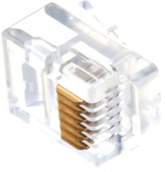 TWT-PL12-6P6C/100, Коннектор телефонный RJ-12 6P6C для розетки, 100 шт. в упак. PL12-6P6C/100