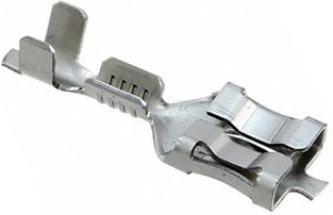 2178438-1, FASTON .250 Uninsulated Female Spade Connector, Receptacle, 3 (Section E-E) mm, 4.6 (Section B-B) mm