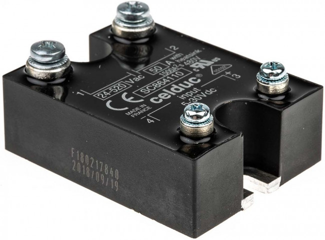 SC864110, SC8 Series Solid State Relay, 50 A Load, Panel Mount, 520 V rms Load, 30 V dc Control SC864110, SC8 Series Solid State Relay, 50 A Load, Panel Mount, 520 V rms Load, 30 V dc Control