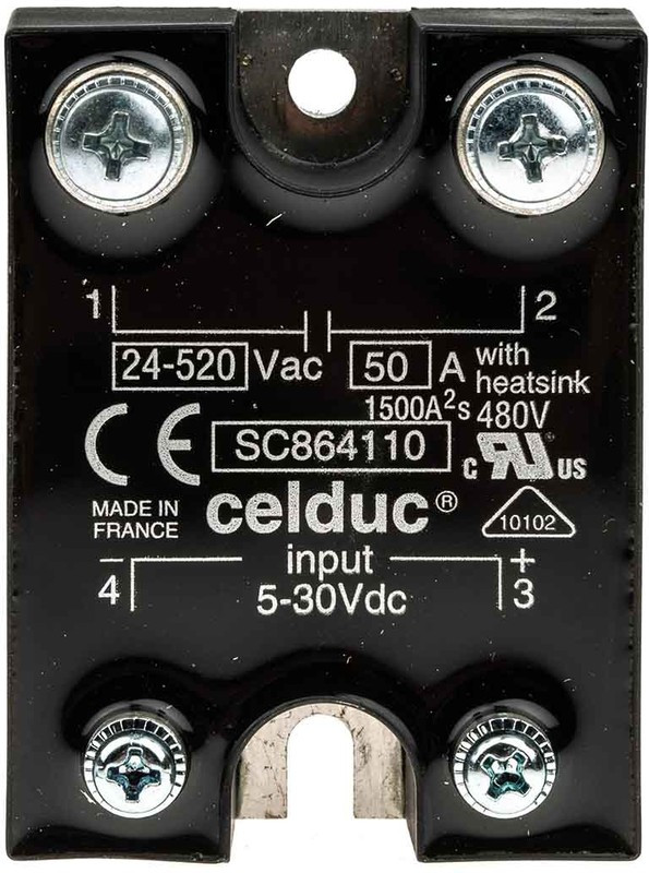 SC864110, SC8 Series Solid State Relay, 50 A Load, Panel Mount, 520 V rms Load, 30 V dc Control SC864110, SC8 Series Solid State Relay, 50 A Load, Panel Mount, 520 V rms Load, 30 V dc Control
