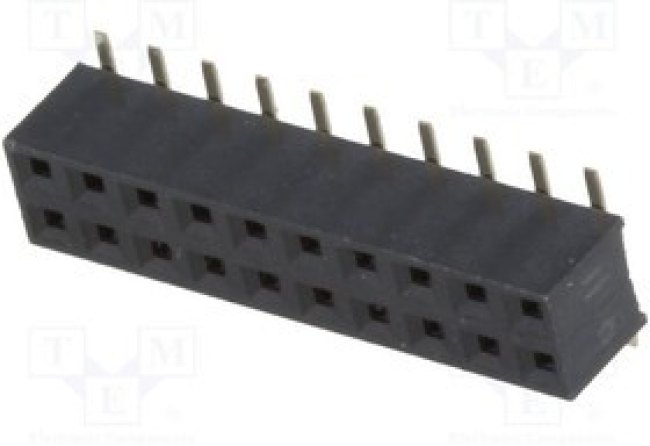 ZL266-20DG, Гнездо, штыревой, "мама", PIN 20, вертикальный, 2мм, SMT, 2x10