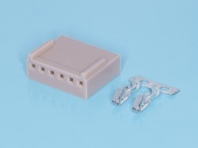 HU-6, Разъем питания 6 контактов, гнездо на кабель, шаг 2,54мм