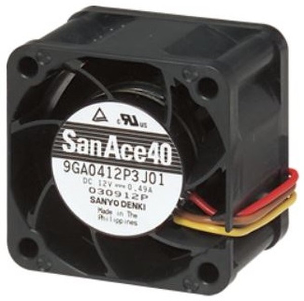 9GA0412P3J01, San Ace 9GA Series Axial Fan, 12 V dc, DC Operation, 33m³/h, 5.88W, 490mA Max, 40 x 40 x 28mm